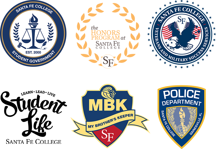 Internal Logo Examples include Honors, Student Government, PD, Veterans and Student Life