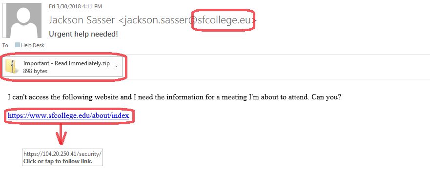 Phishing Email Example 
